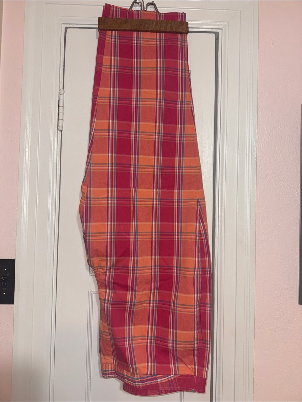 Liz Claiborne Orange and Pink Plaid Pants